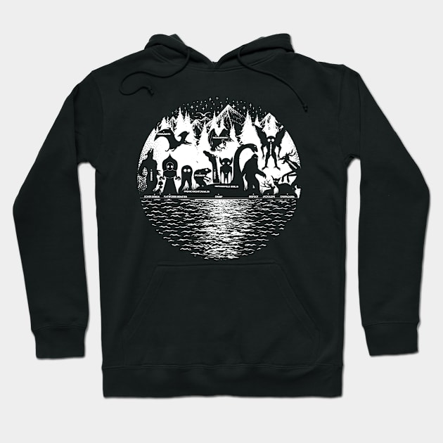 Cryptid Creatures Mountains And Stars! Cryptozoology Hoodie by Tesszero